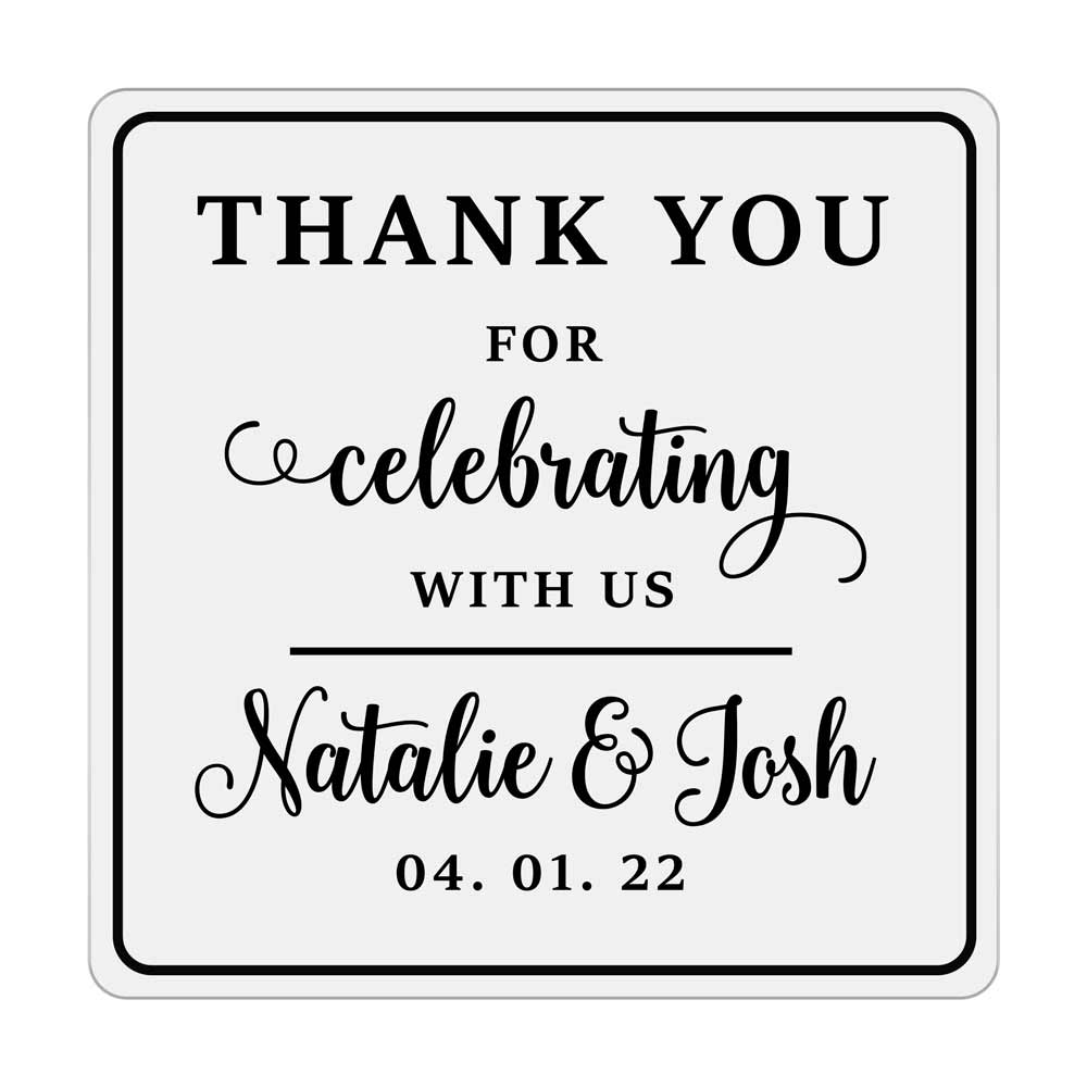 Thank You For Celebrating With Us Wedding Sticker
